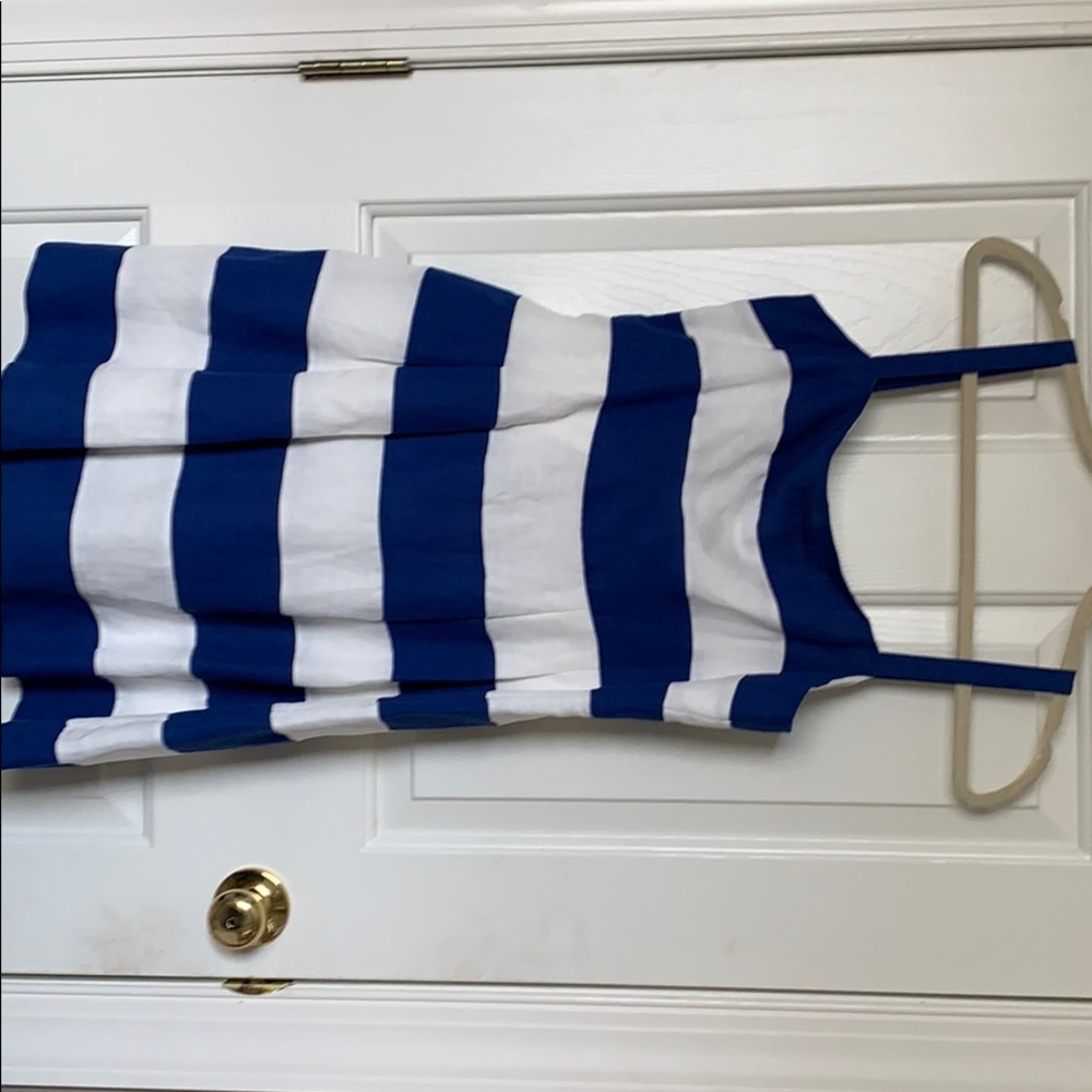 Nautical blue and white striped dress